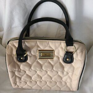 Betsy Johnson Quilted Heart Design Weekender Clutch Purse